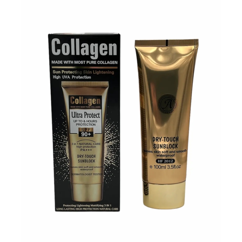 کرم ضد آفتاب کلاژن spf90 مدل بی رنگ حجم 100میل