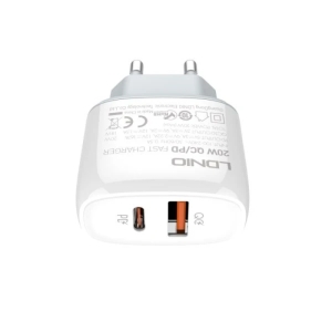 شارژر دیواری 20 وات الدینیو مدل Q229 به همراه کابل تبدیل USB-C