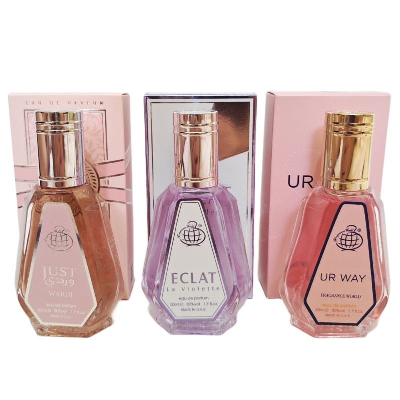 پک اقتصادی سه عددی عطر های زنانه برند فرگرانس ورد جورجیو آرمانی مای وی-لانوین اکلت-یارا صورتی حجم 50 میل