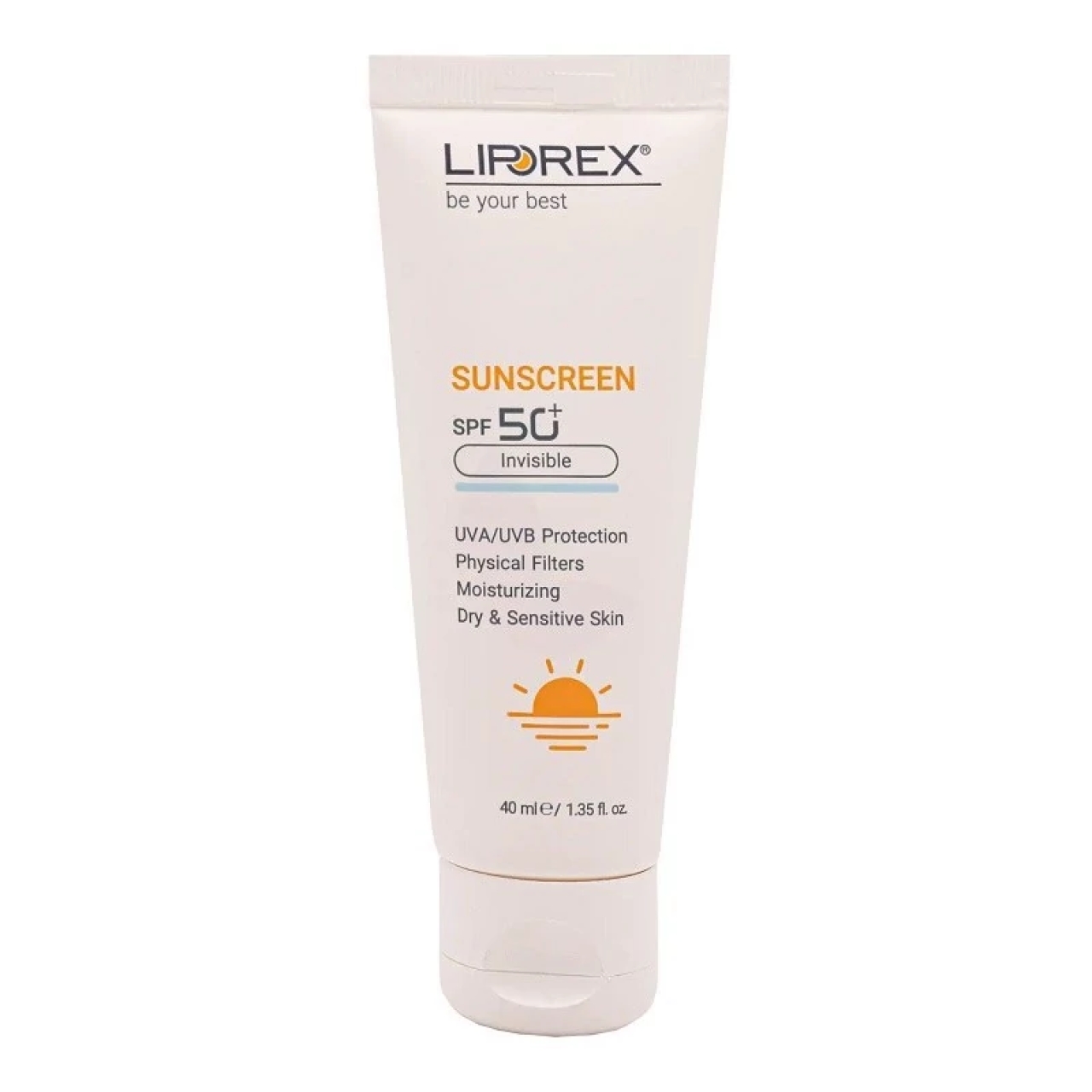 کرم ضدآفتاب لیپورکس spf50 مدل بی رنگ مناسب پوست خشک و حساس حجم 40 میل