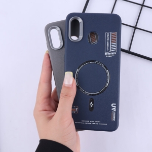 کاور چرمی ژله ای Leather طرح مگ سیف مناسب برای گوشی سامسونگ Galaxy A20 / A30
