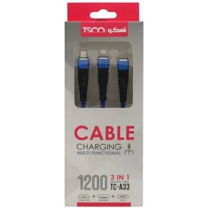 کابل تبدیل USB به میکرو/لایتنینگ/تایپ سی تسکو مدل TC-A33