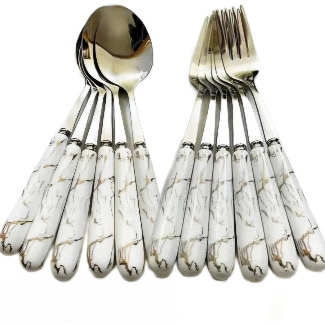 سرویس قاشق چنگال سرامیکی 12 پارچه مدل ABLL