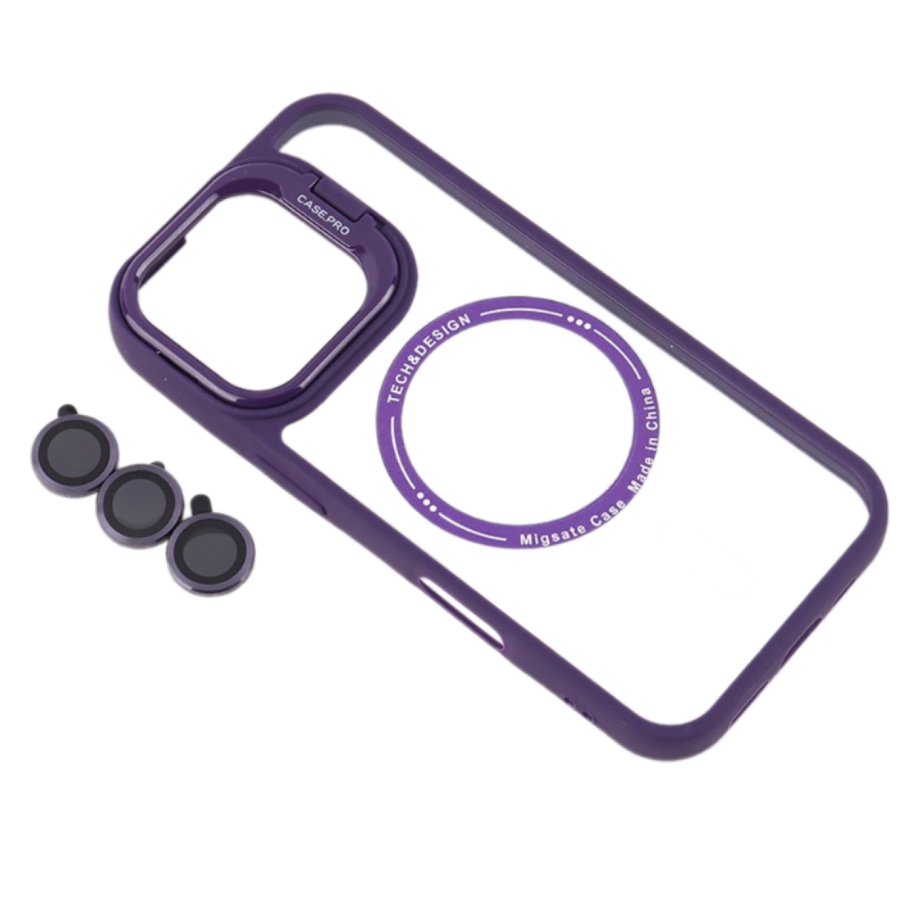 کاور PC مگ سیف Case.Pro استندشو با محافظ لنز رینگی مناسب برای گوشی آیفون iPhone 16 Pro