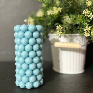 شمع دست ساز مدل استوانه مرواریدی رایحه گل حجم 350 گرم