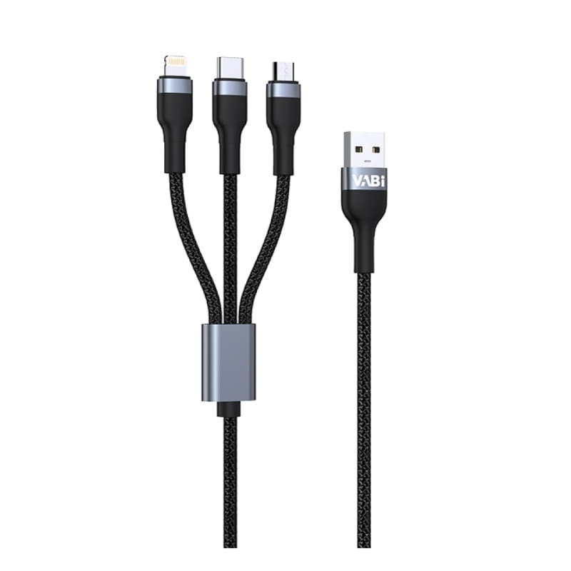 کابل تبدیل USB به میکرو/لایتنینگ/تایپ سی VABI مدل CA52