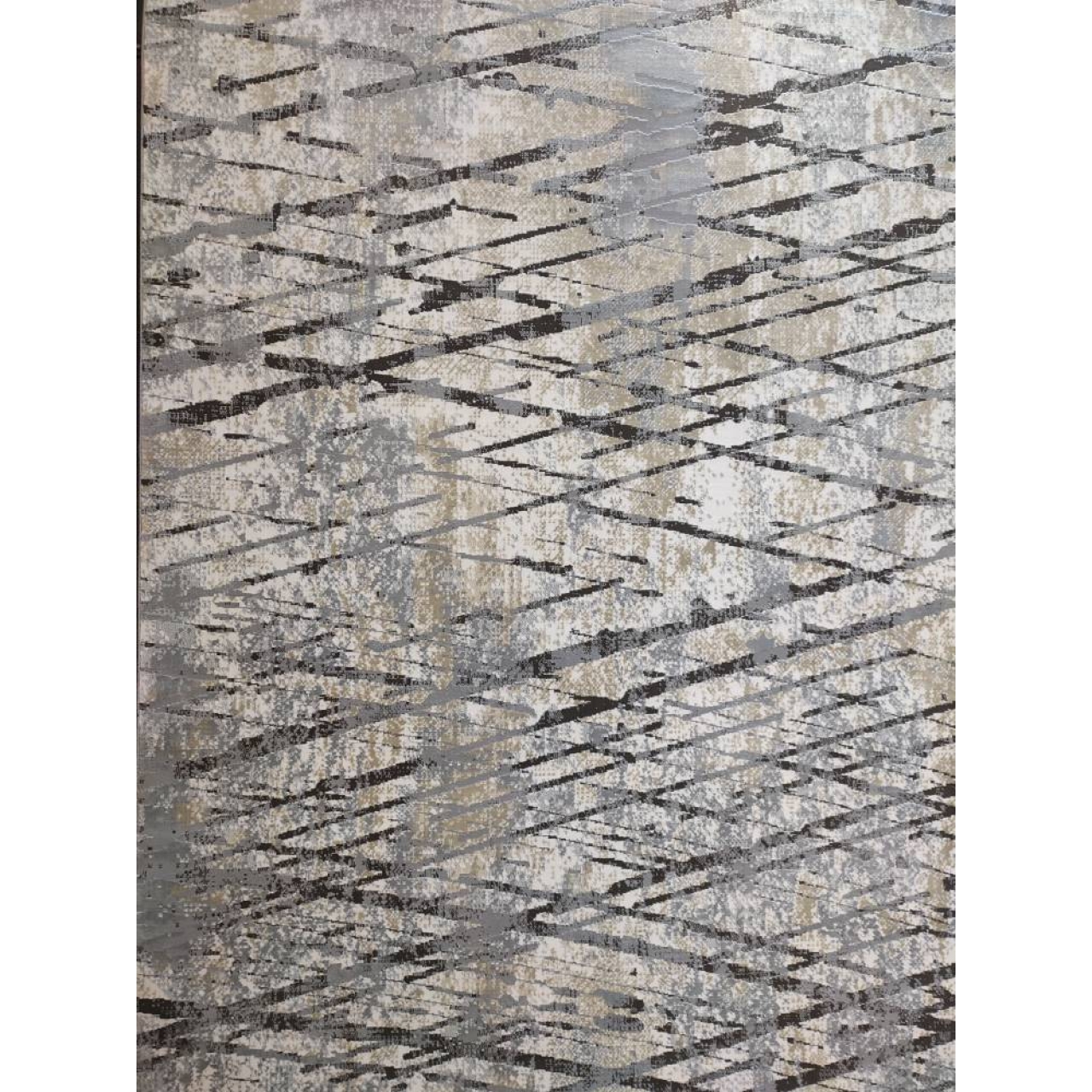 فرش ماشینی سیزان طرح ۴۱۹۴۴ نقره ای مدرن