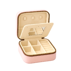 جعبه جواهرات مخمل زیپ دار مدل لوکس آینه دار