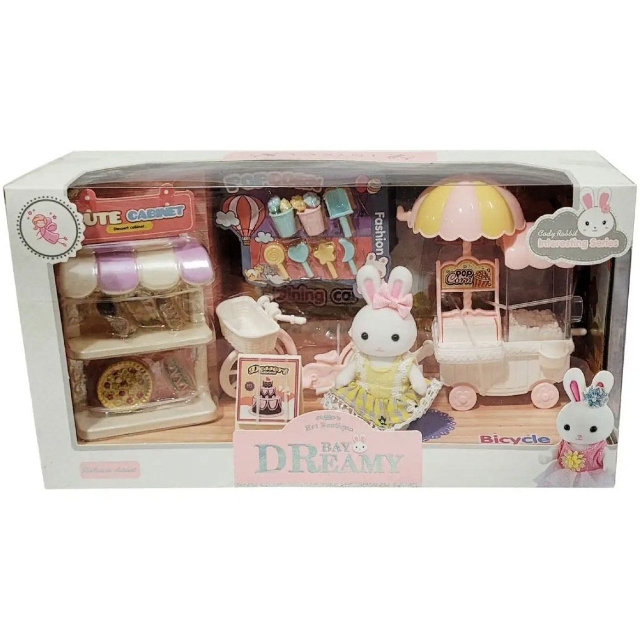 عروسک دخترانه مدل خرگوش چرخ پاپ کورن کد 6693