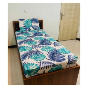 ملحفه تشک کشدار طرح برگ انجیر ۲ نفره سایز ۱۶۰×۲۰۰ سانتیمتر