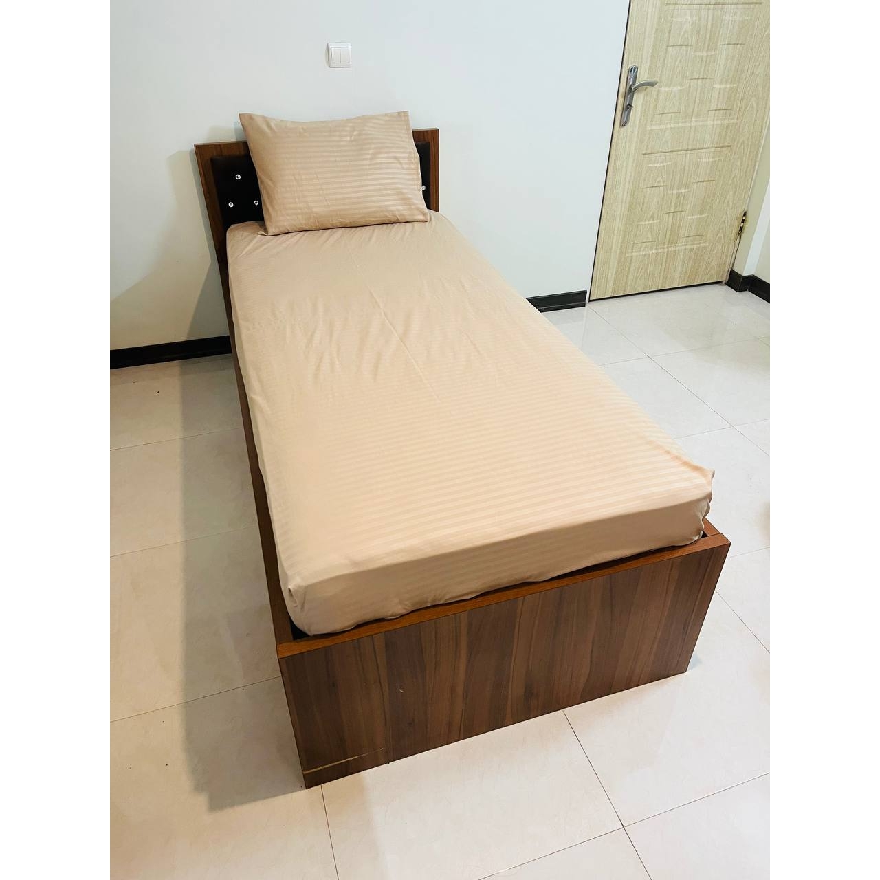 ملحفه کشدار و روبالشی هتلی یک نفره ۲تکه عرض ۱۲۰