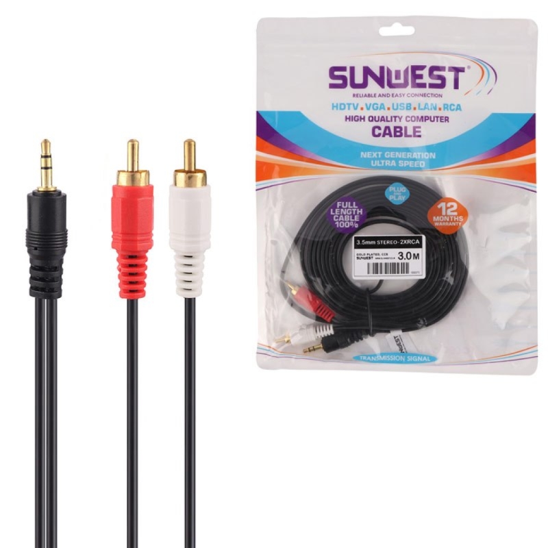 کابل 1 به 2 صدا برند سان وست به طول 3M