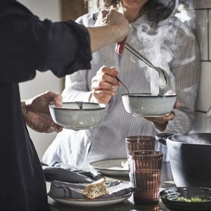 ست کاسه 4 عددی ایکیا مدل IKEA GLADELIG سایز 14 سانتی متری رنگ خاکستری روشن