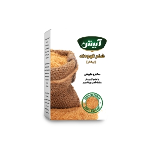 شکر قهوه‌ای نیشکر  آبیش حجم 500 گرم