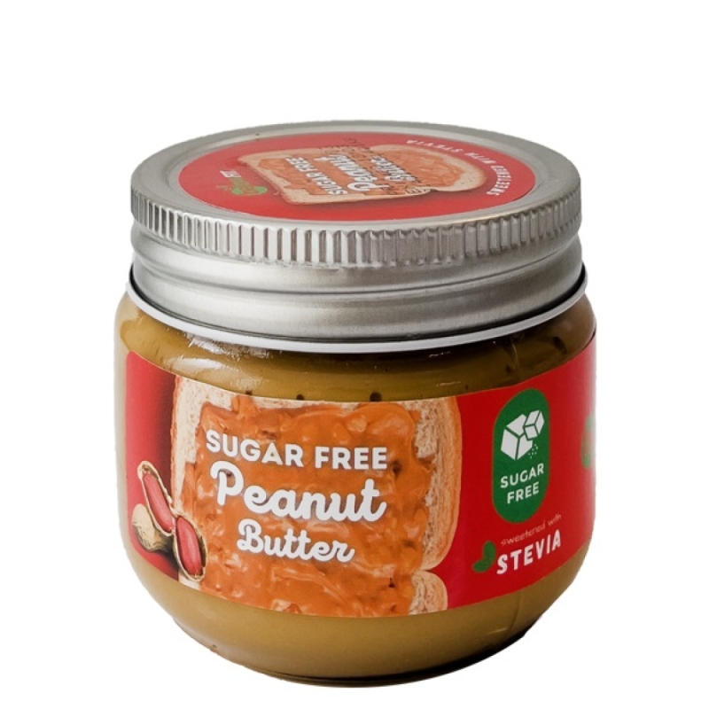 کره بادام زمینی بدون شکر بیلو شیرین شده با استویا حجم 200 گرمی