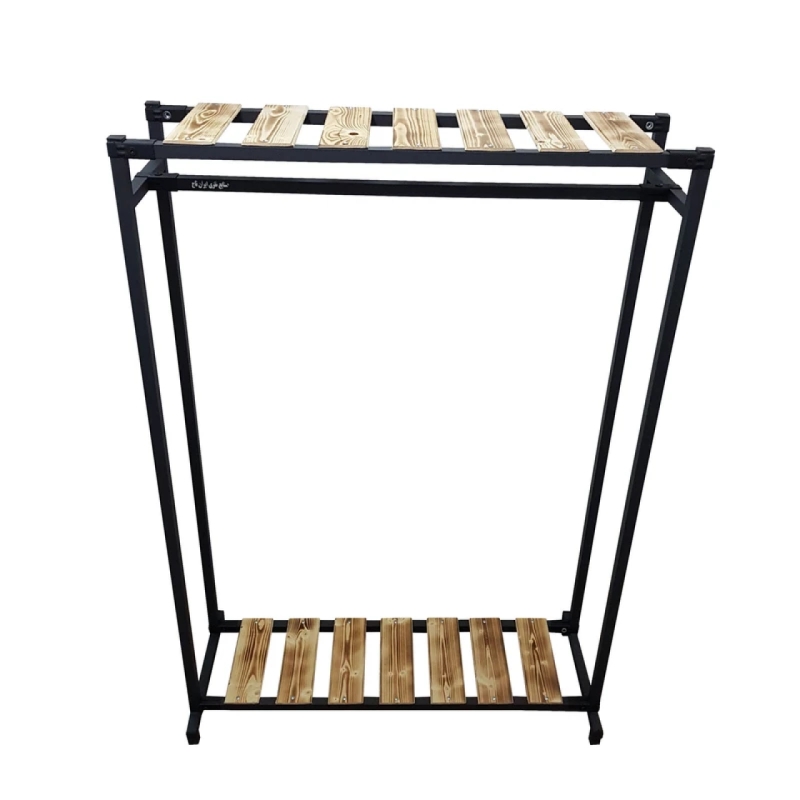 رگال لباس کف چوبی دو طبقه مدل فلزی عرض 150