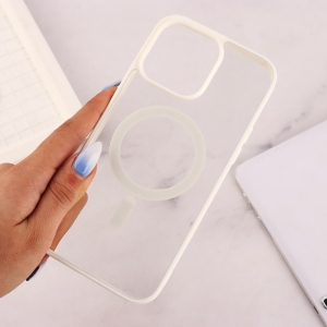 کاور PC شفاف دور رنگی مگ سیف مناسب برای گوشی موبایل آیفون iPhone 14 Pro Max