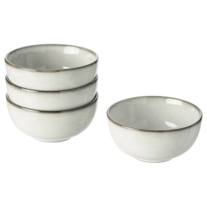 ست کاسه 4 عددی ایکیا مدل IKEA GLADELIG سایز 14 سانتی متری رنگ خاکستری روشن