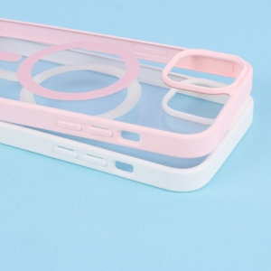 کاور PC شفاف دور رنگی مگ سیف مناسب برای گوشی موبایل آیفون iPhone 13