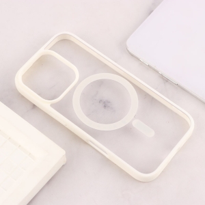 کاور PC شفاف دور رنگی مگ سیف مناسب برای گوشی موبایل آیفون iPhone 16 Pro 