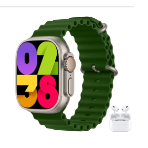 پک ساعت هوشمند و ایرپاد پرو مدل KEQIWEAR KW56 ULTRA3 با 7 بندساعت