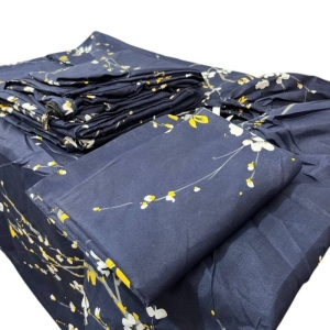 ست کاور لحاف دونفره و ملحفه کشدار به همراه روبالشی Cheshik مدل زنبق