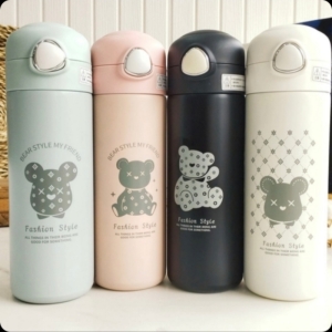 ماگ سفری مدل خرس نشسته الماسی گنجایش 0.35 لیتر