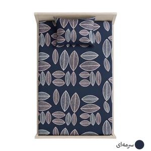 ملحفه کشدار تشک یک تک نفره مدل برگ + همراه روبالشی پاکتی