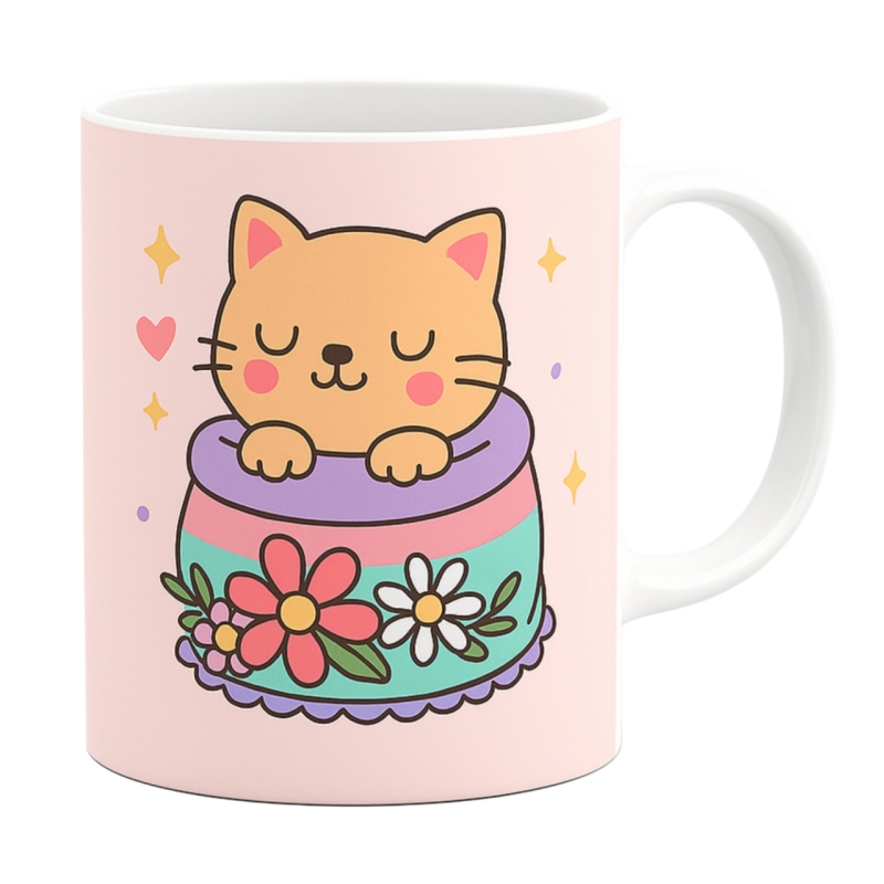 ماگ سرامیکی مدل گربه خابالو