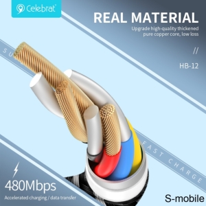 کابل شارژ سلبریت PD 60w دو سر تایپ سی مدل  Celebrat HB-12