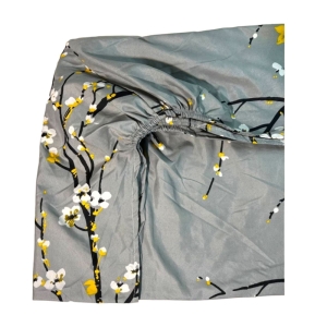 ملحفه نخی کشدار دونفره طرح شکوفه سایز ۲۰۰*۱۸۰ کینگ سایز