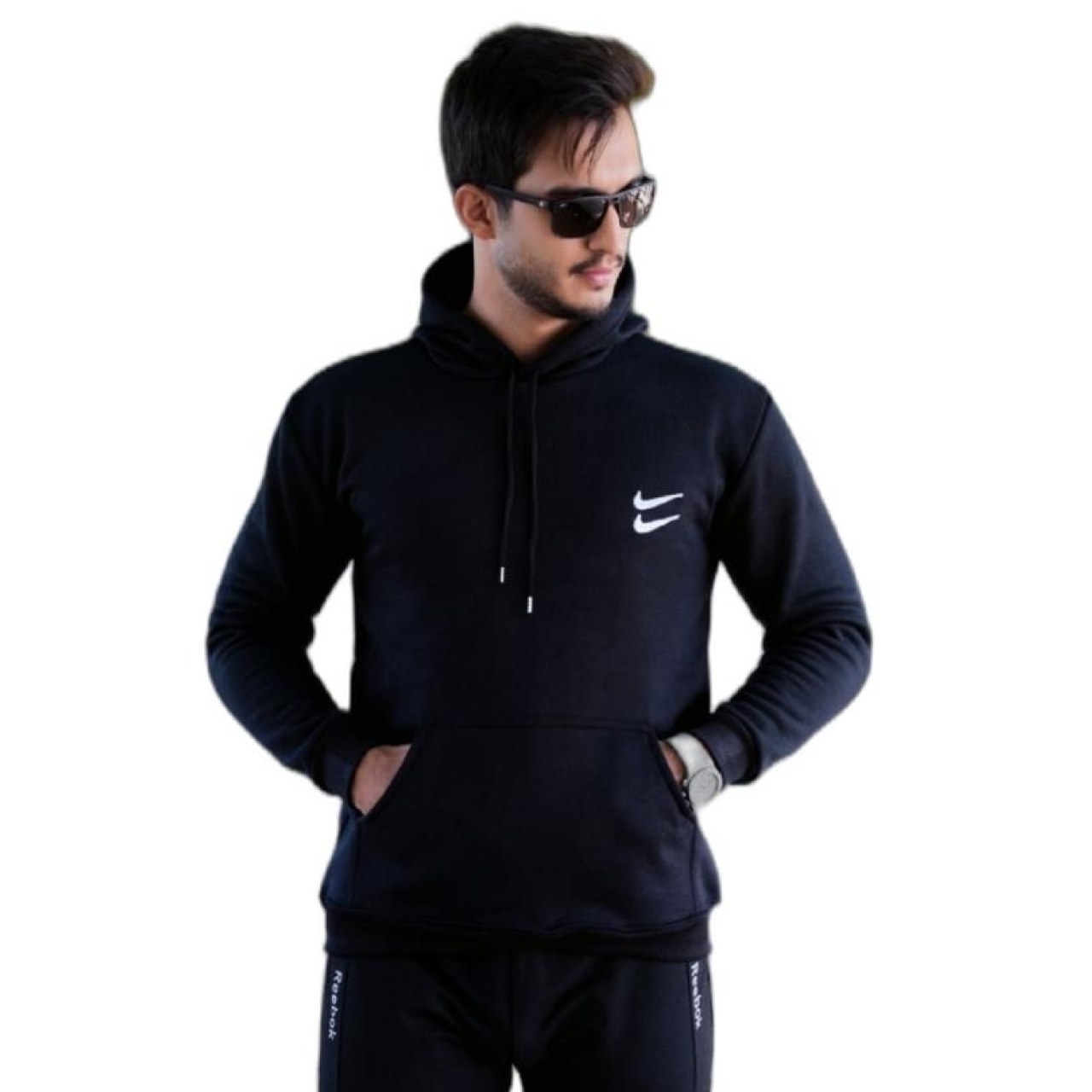 هودی اسپرت بیسیک سه نخ داخل کرکی رنگ مشکی 