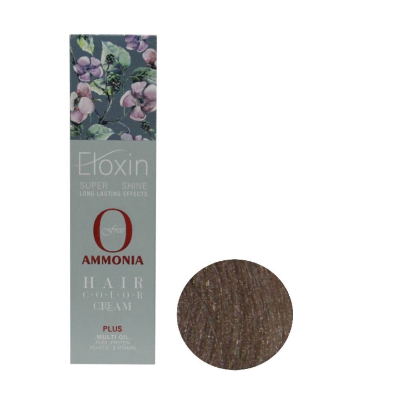 رنگ موی فاقد آمونیاک Eloxin اصل ایتالیا حجم 100 میلی لیتر شماره 8.34 رنگ بلوند شامپاینی