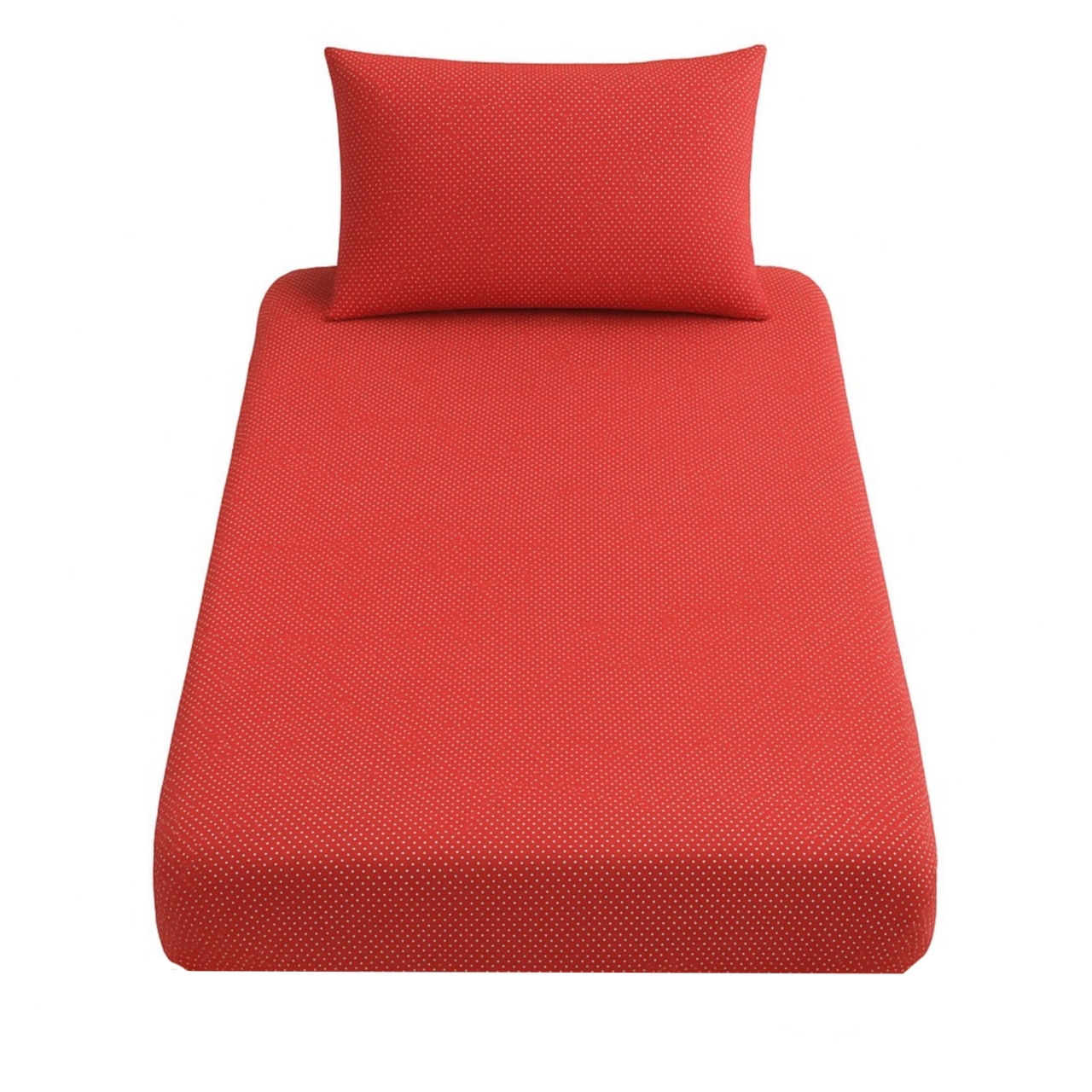 ملحفه تشک کشدار طرح خال خال یک نفره ۲ تکه