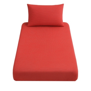 ملحفه تشک کشدار طرح خال خال یک نفره ۲ تکه