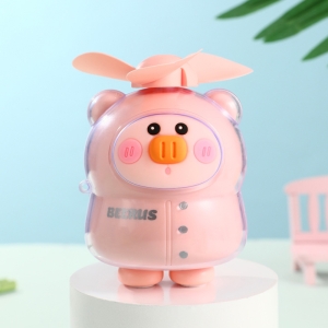 پنکه همراه شارژی مدل عروسکی طرح خوک