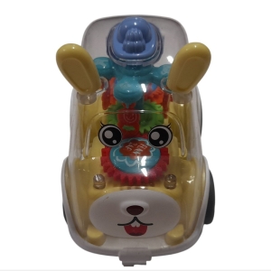 ماشین اسباب بازی چرخ دنده ای اتوبوس خرگوشی چراغدار کد۱۰