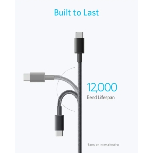  کابل شارژ USB-C به USB-C انکر مدل Ultra-Durable A8752H11 طول 0.9 متر توان 60 وات