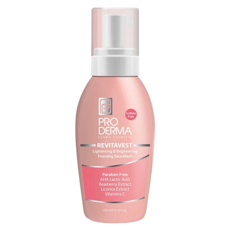 فوم شستشوی صورت پرودرما مدل روشن کننده مناسب انواع پوست حجم 200 میل