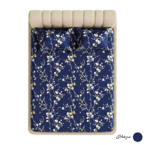 ملحفه نخی کشدار دونفره طرح شکوفه سایز ۲۰۰*۱۸۰ کینگ سایز