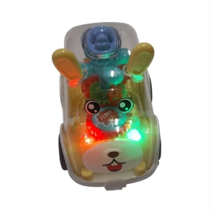 ماشین اسباب بازی چرخ دنده ای اتوبوس خرگوشی چراغدار کد۱۰