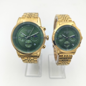 ساعت مچی عقربه ای ست زنانه مردانه سیتیزن مدل M004 gold