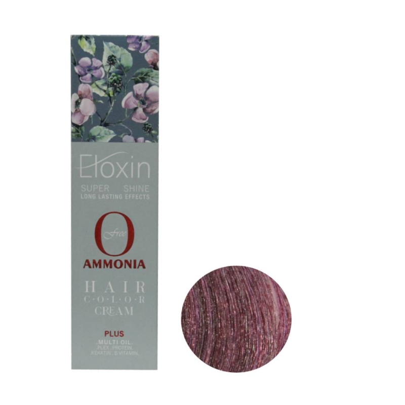 رنگ موی فاقد آمونیاک Eloxin اصل ایتالیا حجم 100 میلی لیتر شماره 6.20 رنگ شرابی بادمجانی