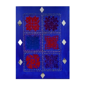 تابلو طرح فرش مخمل با آینه کاری