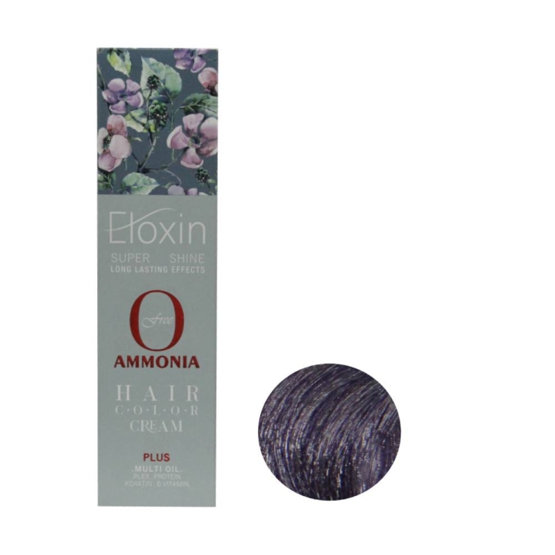 رنگ موی فاقد آمونیاک Eloxin اصل ایتالیا حجم 100 میلی لیتر شماره V7 رنگ نایت ویولت