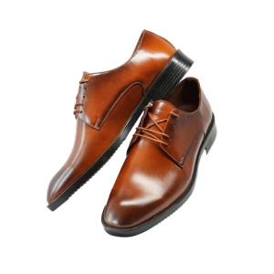 کفش مردانه چرم نعمتی رسمی مدل m200 بندی عسلی