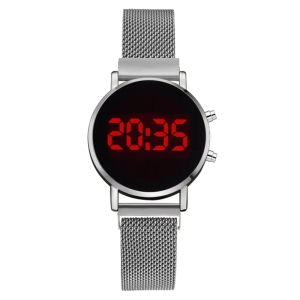 ساعت مچی دیجیتال زنانه بند حصیری مدل LED