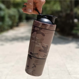 شیکر استیل دو تیکه ورزشی مدل Army ظرفیت 590 میلی لیتر