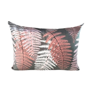 ملحفه کشدار یکنفره مدل فارنیا طرح سرخس قرمز نارنجی ۹۰*۲۰۰ همراه با روبالشتی