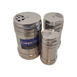 نمک و ادویه پاش استیل 3 عددی یونیک پلاس